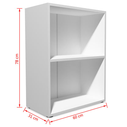 Bookshelf Chipboard White - 60×31×78cm