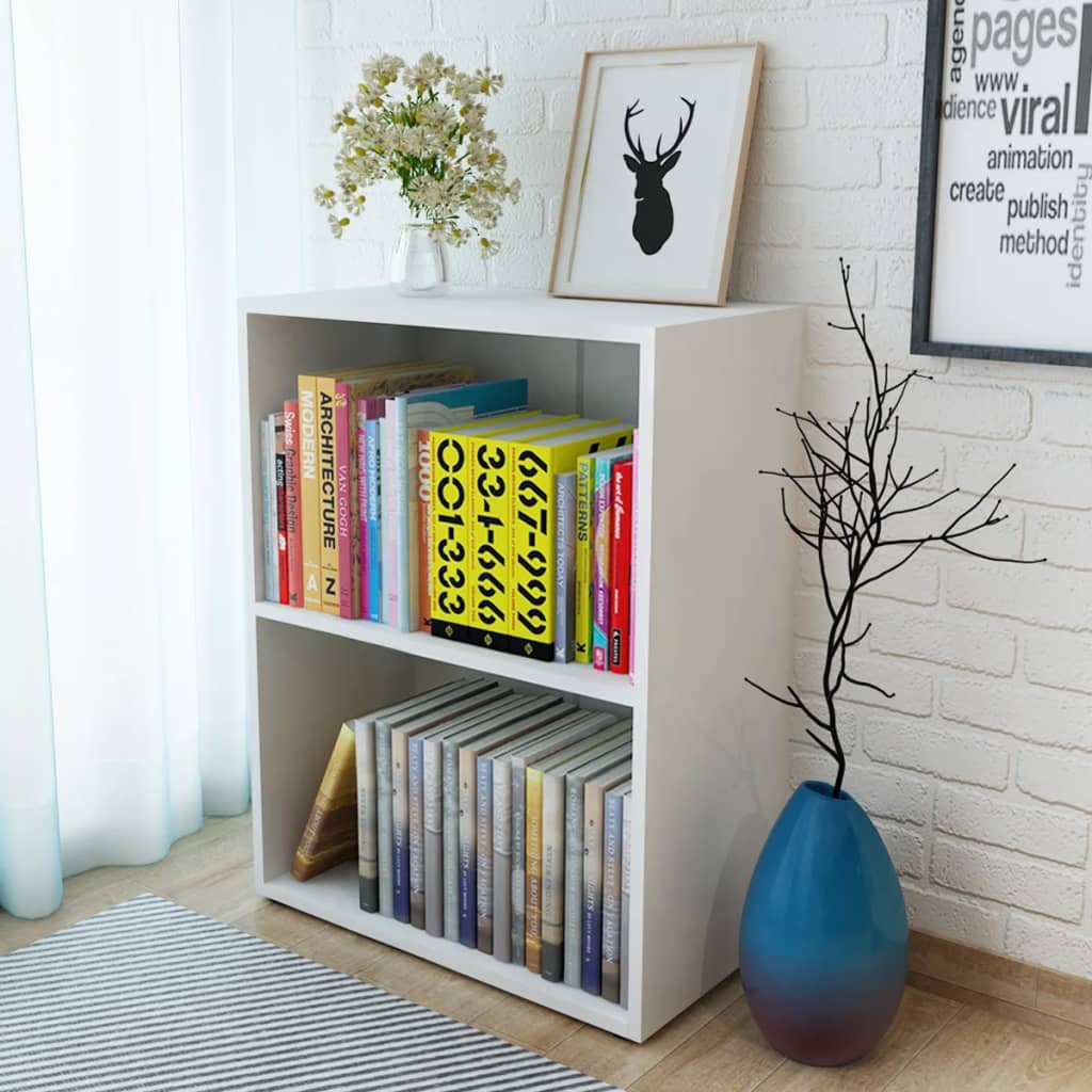 Bookshelf Chipboard White - 60×31×78cm