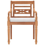 Batavia Chairs 2 pcs with Cushions Solid Teak Wood