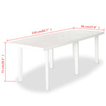 Garden Table White - Plastic