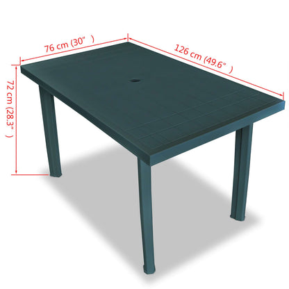 Garden Table Green Plastic - 126×76×72cm