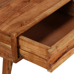 Coffee Table Solid Wood with Carved Drawer