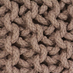 Hand-Knitted Pouffe Cotton Brown