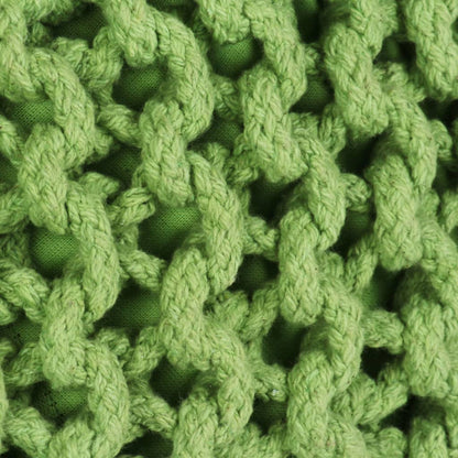 Hand-Knitted Pouffe Cotton Green