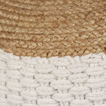 Woven/Knitted Pouffe Jute Cotton White