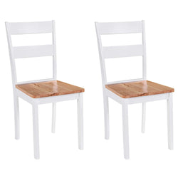 Dining Chairs 2 pcs White Solid Rubber Wood