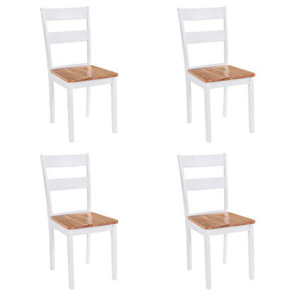 Dining Chairs 4 pcs White Solid Rubber Wood