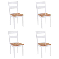 Dining Chairs 4 pcs White Solid Rubber Wood