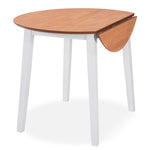 Drop-leaf Dining Table Round MDF White