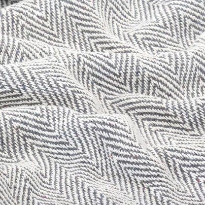 Throw Cotton Soft Herringbone Grey
