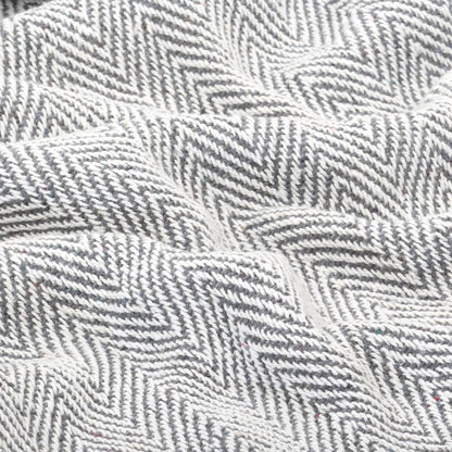 Throw Cotton Washable Herringbone Grey