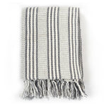 Throw Cotton Soft Stripes Grey and White