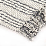 Throw Cotton Soft Stripes Grey and White
