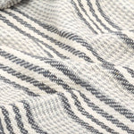 Throw Cotton Soft Stripes Grey and White