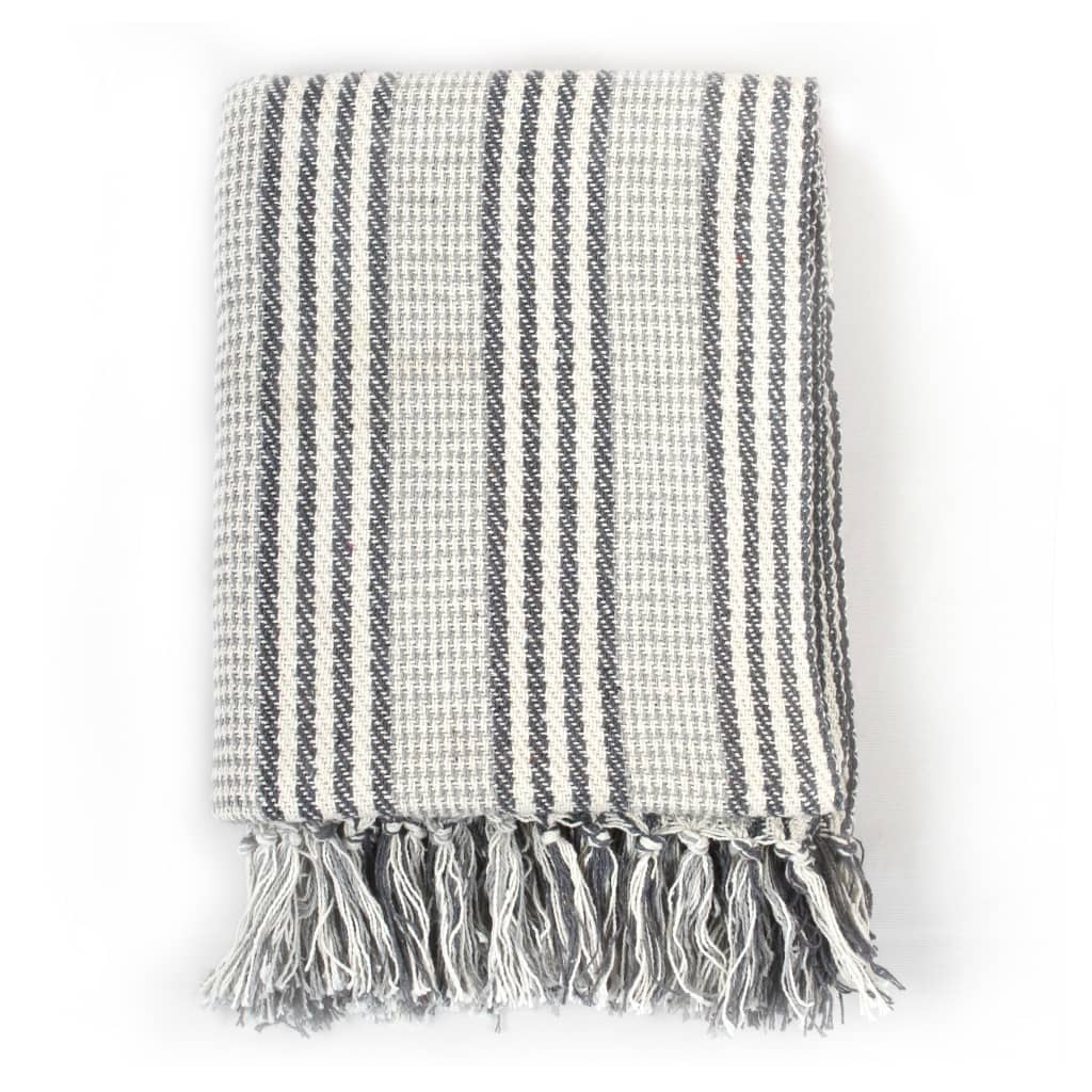 Throw Cotton StripesGrey and White