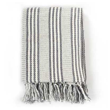 Throw Cotton StripesGrey and White