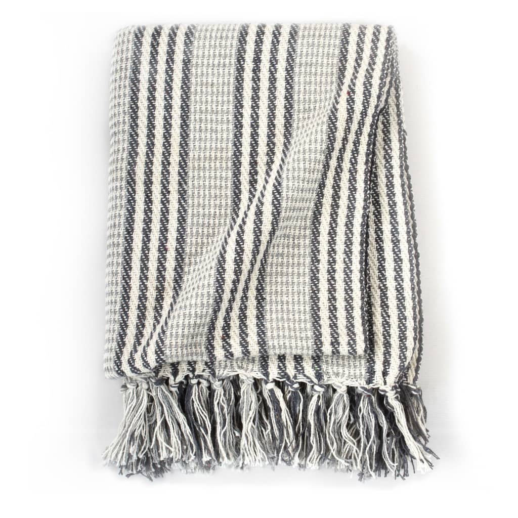 Throw Cotton StripesGrey and White
