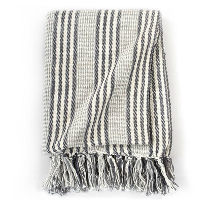 Throw Cotton StripesGrey and White