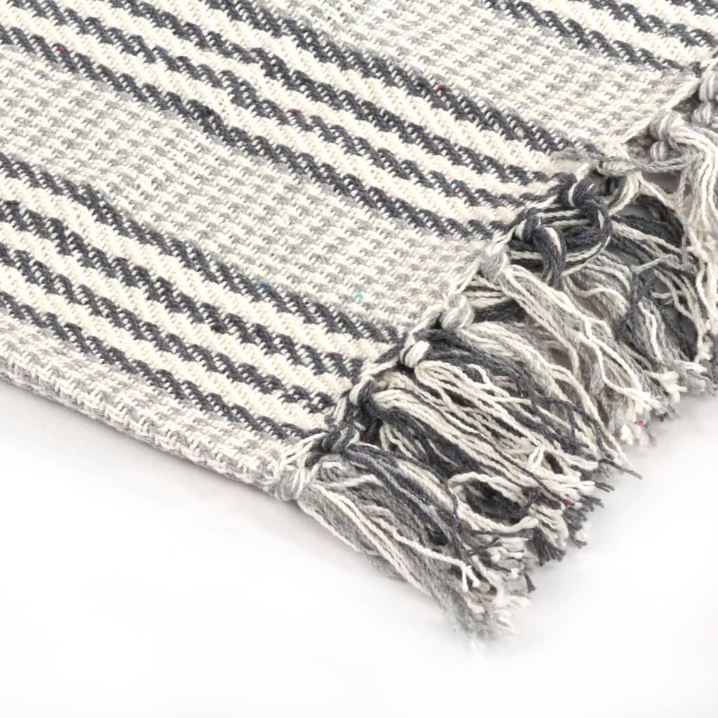 Throw Cotton StripesGrey and White
