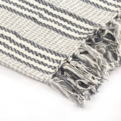 Throw Cotton StripesGrey and White