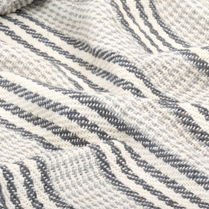 Throw Cotton Stripes Grey and White