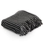 Throw Cotton Soft Squares Black