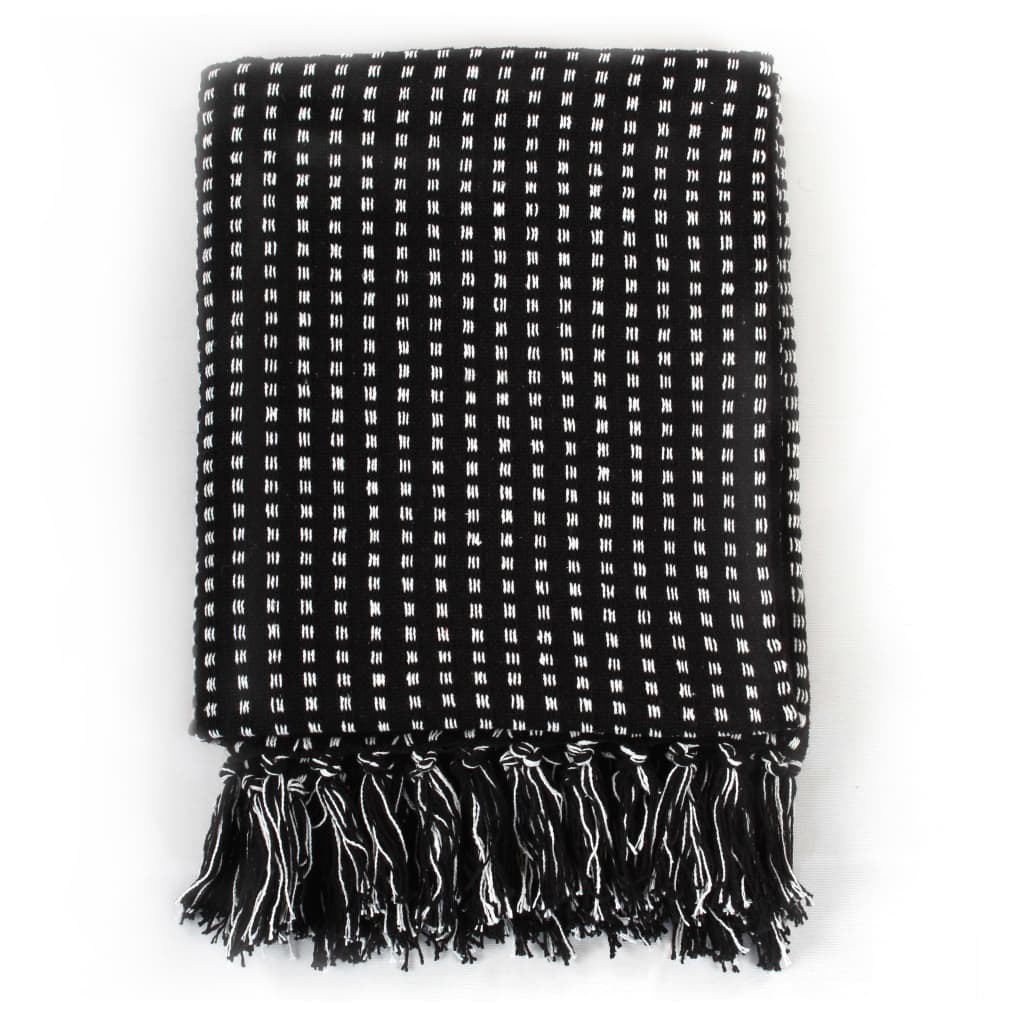 Throw Cotton SquaresBlack
