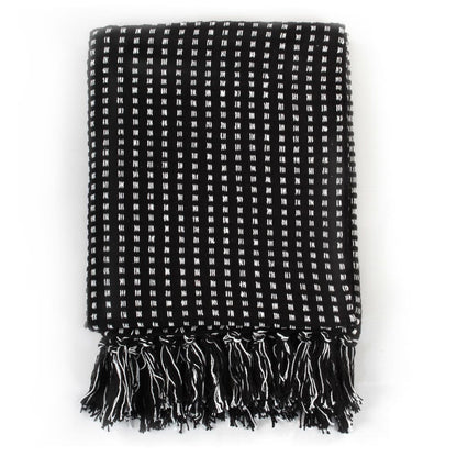 Throw Cotton SquaresBlack