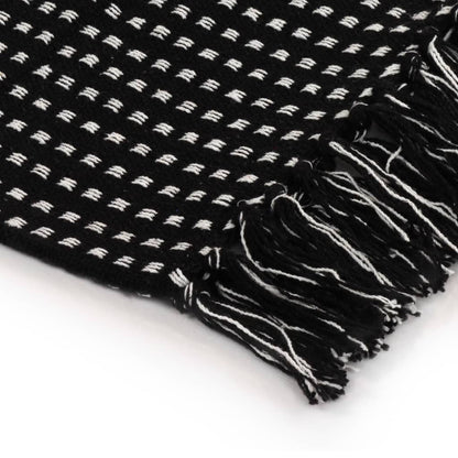 Throw Cotton SquaresBlack