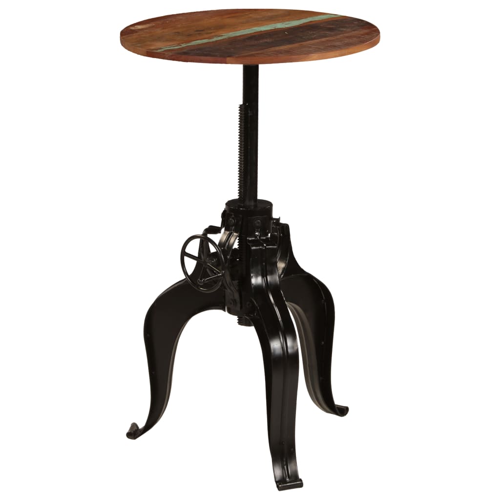 Bar Table Black Solid Reclaimed Wood