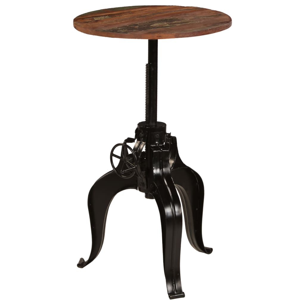 Bar Table Black Solid Reclaimed Wood