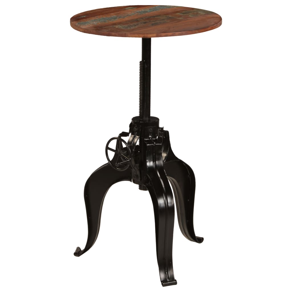 Bar Table Black Solid Reclaimed Wood