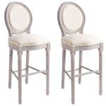 Bar Chairs 2 pcs White Linen