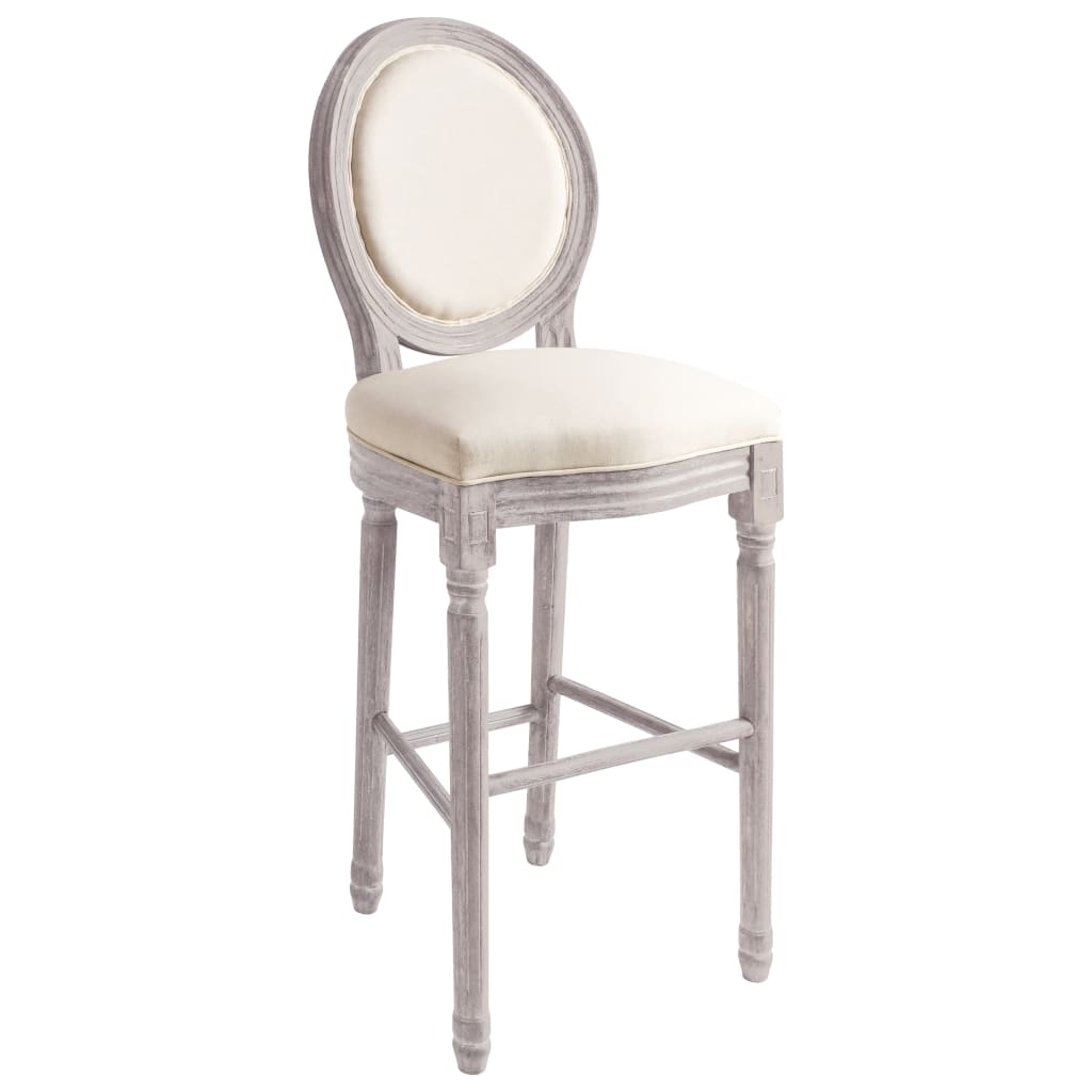 Bar Chairs 2 pcs White Linen - Cream White