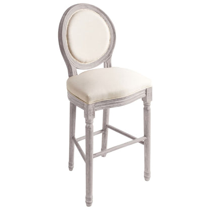 Bar Chairs 2 pcs White Linen - Cream White