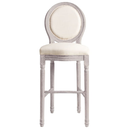 Bar Chairs 2 pcs White Linen - Cream White