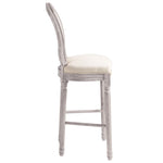 Bar Chairs 2 pcs White Linen