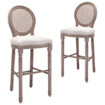 Bar Chairs 2 pcs White Linen