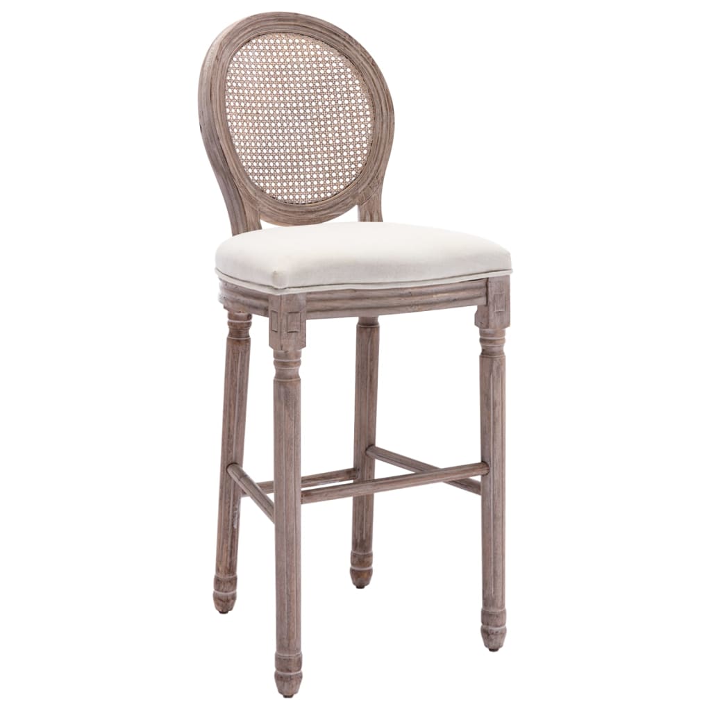 Bar Chairs 2 pcs White Linen - 48×52×123cm