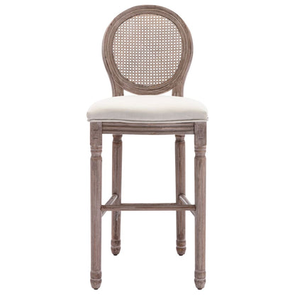 Bar Chairs 2 pcs White Linen - 48×52×123cm