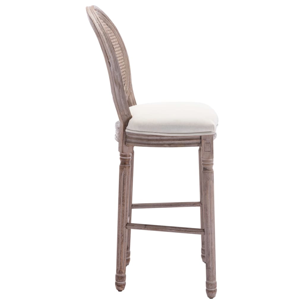 Bar Chairs 2 pcs White Linen - 48×52×123cm