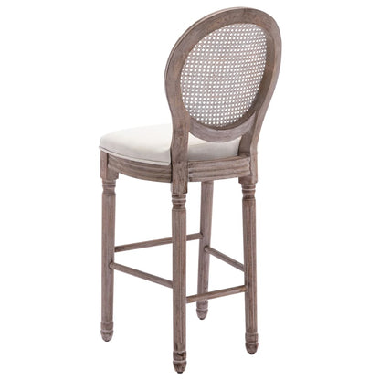 Bar Chairs 2 pcs White Linen - 48×52×123cm
