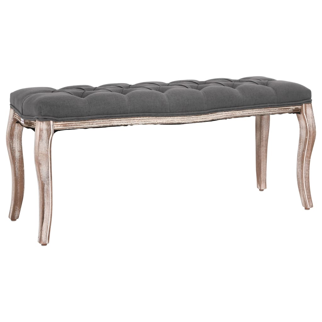 Bench Linen Solid Wood Grey