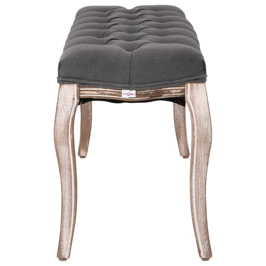 Bench Linen Solid Wood Grey