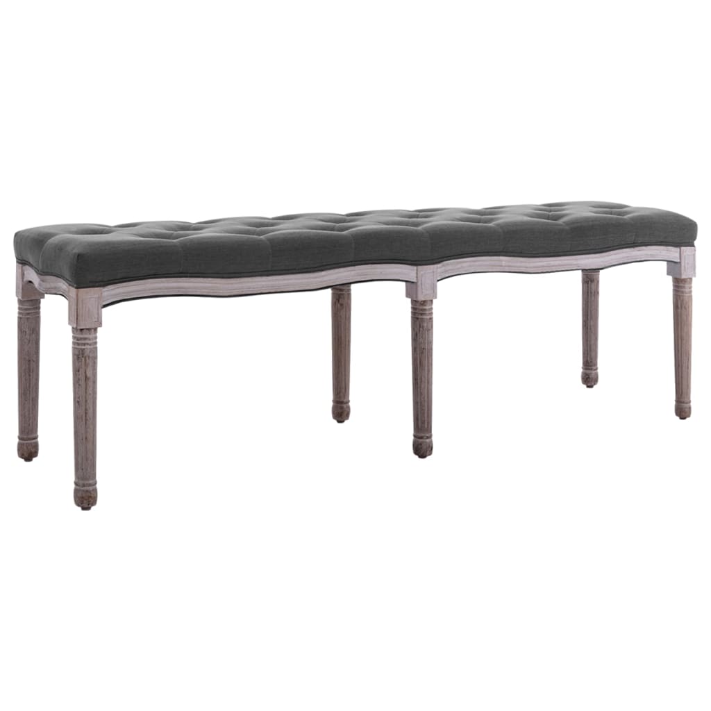 Bench Linen Solid Wood Light Grey