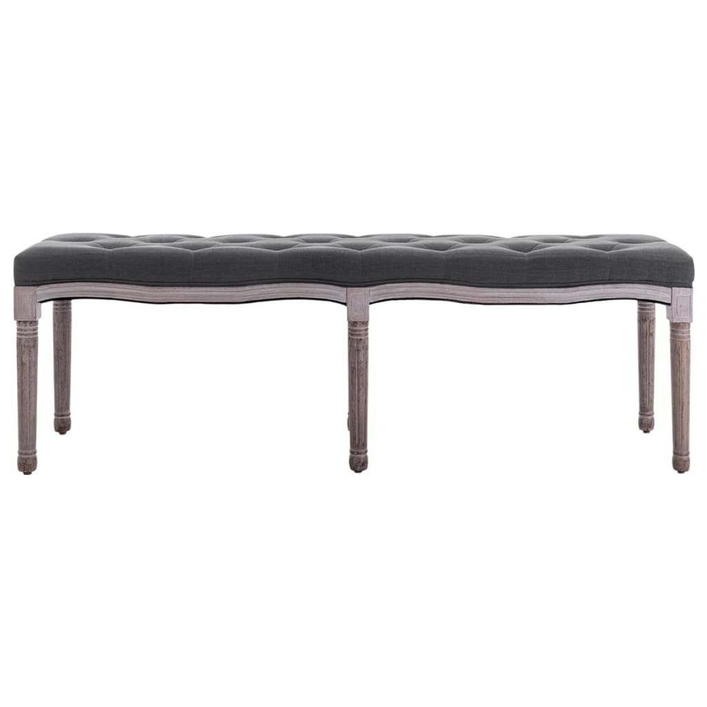 Bench Linen Solid Wood Light Grey