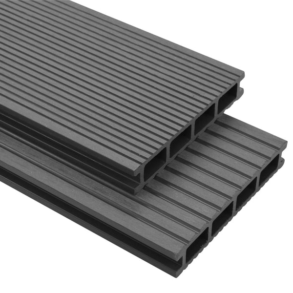  WPC Decking Boards with Accessories 10 mÃ‚Â² 4 m Grey