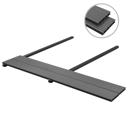 WPC Decking Boards with Accessories 10 mÃ‚Â² 4 m Grey