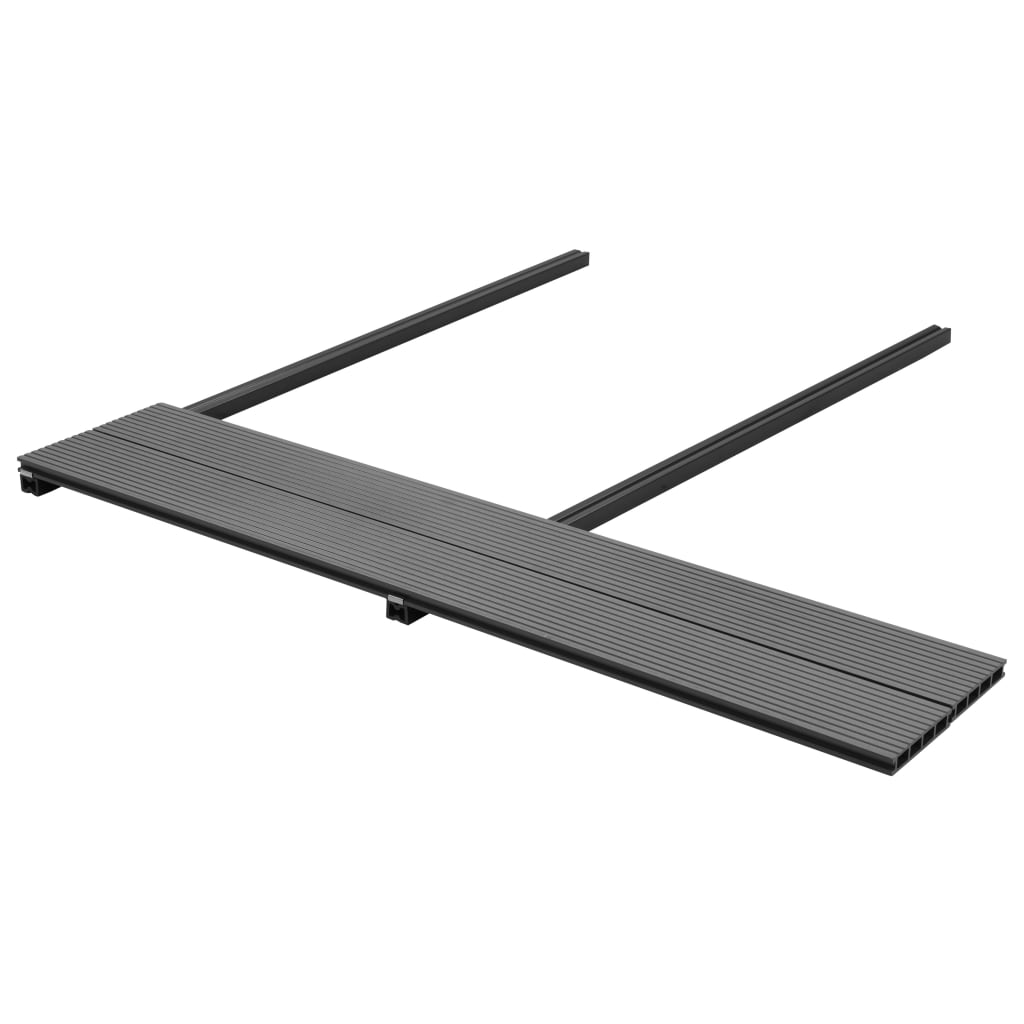 WPC Decking Boards with Accessories 10 mÃ‚Â² 4 m Grey