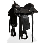 Western Saddle, Headstall&Breast Collar Real Leather 12